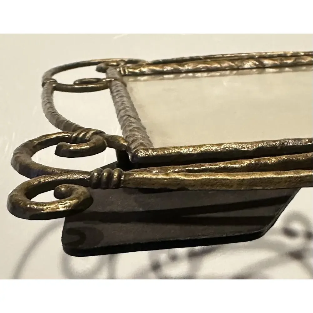 Vtg Art Nouveau Victorian Ornate Brass Scroll Whiplash Curves Frame 5”x7” Photo